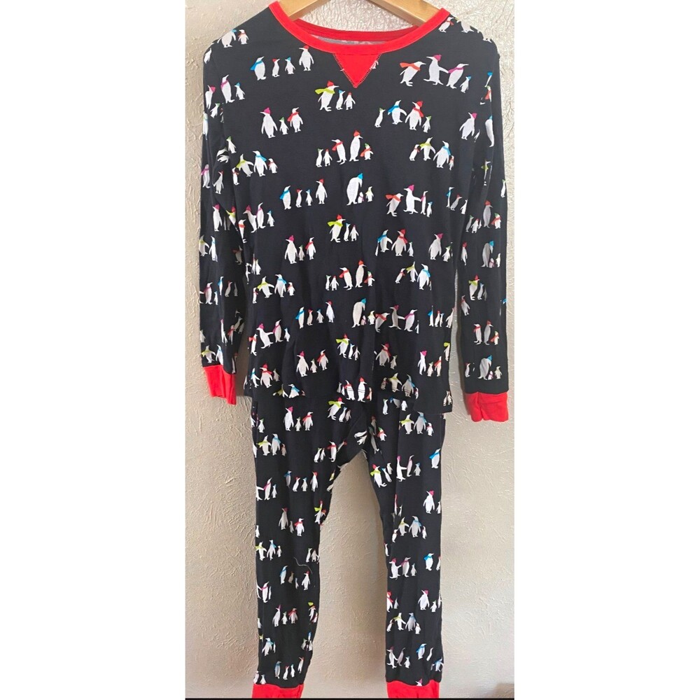 Wondershop Target L Black Penguin Holiday Pajama Set 2pc Cotton Xmas Family PJs